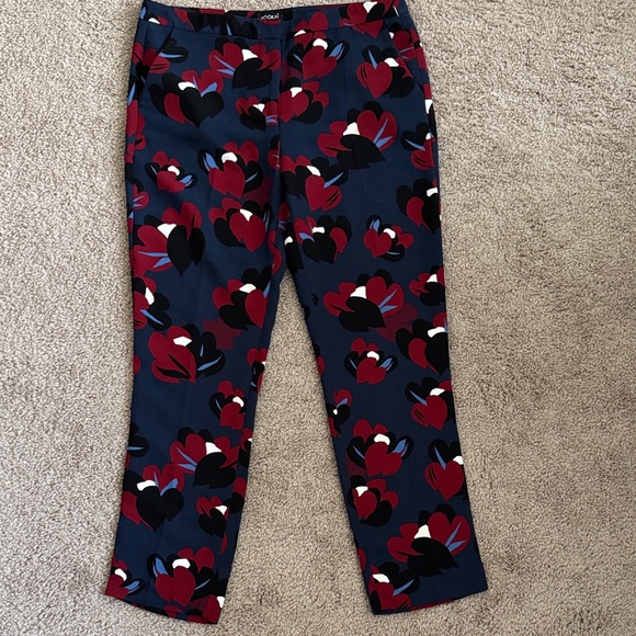 Kookai Pants - Kookai Navy and Red Floral Trousers